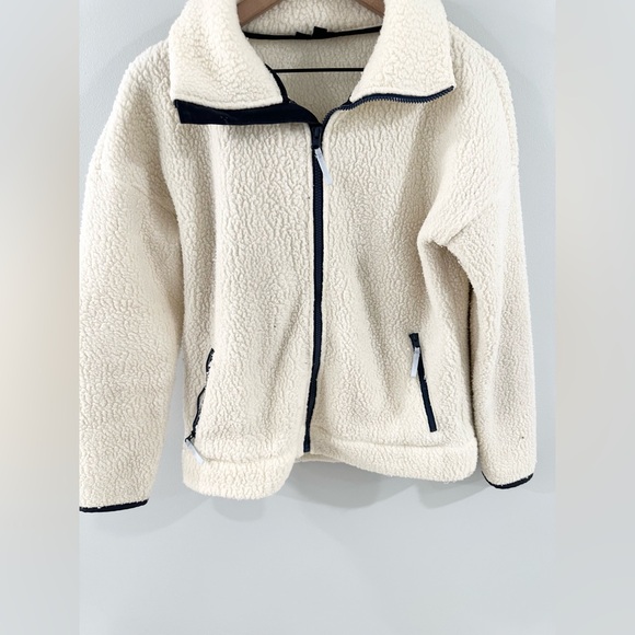 J. Crew Women’s Polartec Fleece Full Zip Jacket Ivory Size XS - Picture 7 of 9